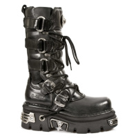boty kožené dámské - Girdle Boots Black - NEW ROCK - M.474-S1