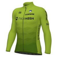 ALÉ Cyklistický dres s dlouhým rukávem zimní - SLOVENIA NATIONAL 23 - zelená
