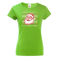 Dámské vánoční tričko s potiskem Vánočního Santa - skvělé vánoční tričko