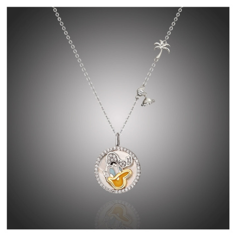 Éternelle Exkluzivní náhrdelník Swarovski Elements Disney Kačer Donald NH2109/1 Stříbrná 44 cm +