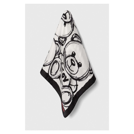 Hedvábný kapesníček Moschino bílá barva, M5761 50347