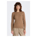 SVETR GANT STRETCH COTTON CABLE C-NECK MOLE BROWN