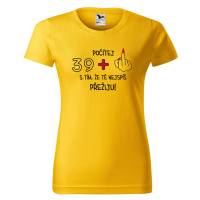 DOBRÝ TRIKO Dámské tričko s potiskem 39+1 Barva: Žlutá