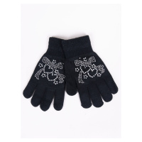Yoclub Kids's Girls' Five-Finger Gloves With Jets RED-0216G-AA50-008