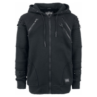 Vixxsin Black Chrome Hood Mikina s kapucí na zip černá