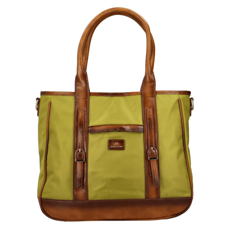 Dámská látková taška s kapsou na přední straně Elda, zelená MINISSIMI