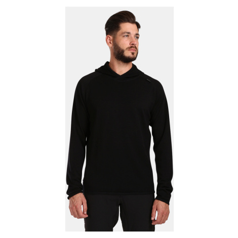 Kilpi MOSEO-M Pánský vlněný svetr s kapucí UM0205KI Černá