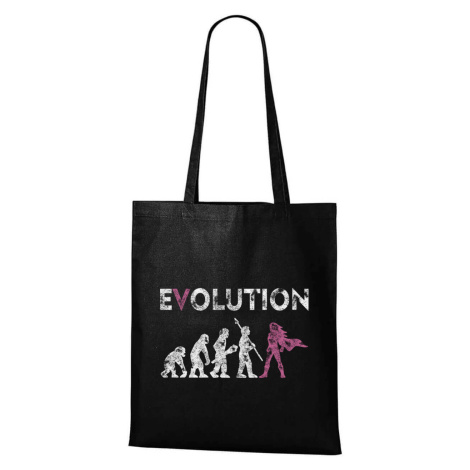 DOBRÝ TRIKO Bavlněná taška s potiskem Evoluce hrdinka Barva: Černá
