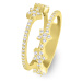 Brilio Silver Krásný pozlacený prsten s hvězdami RI095Y