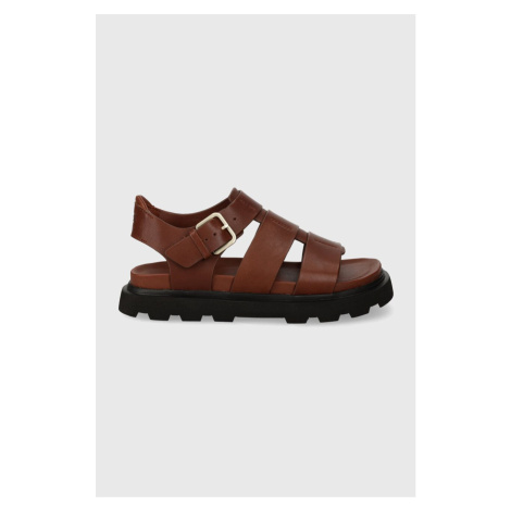 Kožené sandály UGG W Capitelle Strap dámské, hnědá barva, 1152674.COG
