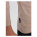 Ombre Pánské tričko s dlouhým rukávem Eliwn béžová Béžová