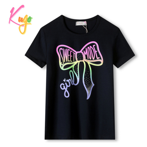 Dívčí tričko - KUGO KC2306, černá Barva: Černá