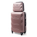 Rogal Zlato-růžová sada 2 luxusních plastových kufrů "Luxury" - M (35l), L (65l)