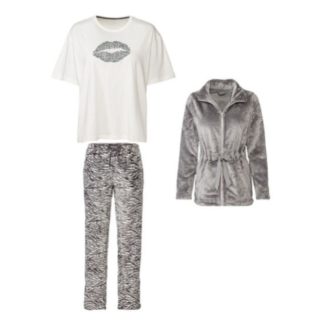 esmara® Dámské pyžamo (šedá/bílá)