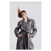 DEFACTO Relax Fit Faux Leather Trenchcoat