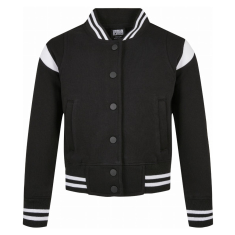 Urban Classics Kids / Girls Inset College Sweat Jacket black/white