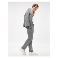 Koton Basic Woven Trousers with Tie Waist, Pocket Detailed.