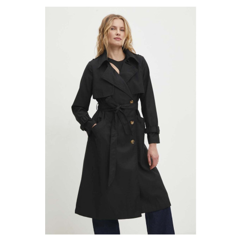 Kabát Answear Lab dámský, černá barva, přechodný, dvouřadový