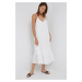 Bavlněné šaty GAP bílá barva, maxi, oversize