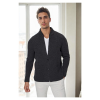 87095 Dewberry Mens Knitwear Cardigan-ANTHRACITE