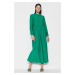 Trendyol Green Prevailing Collar Woven Linen Look Shirt Dress