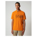 Oranžové pánské tričko s potiskem Napapijri Eallar