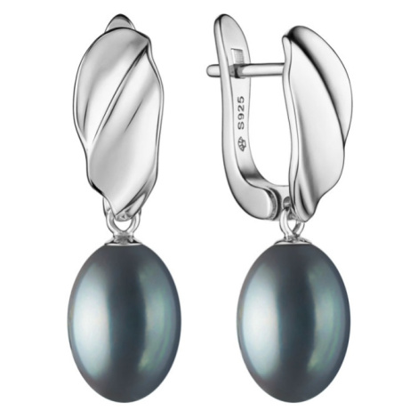 Gaura Pearls Stříbrné náušnice s černou perlou Calista - stříbro 925/1000 SK25100EL/B Stříbrná Č