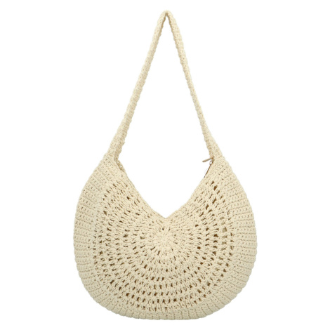 Módní dámská pletená kabelka na rameno Dióna, krémová MaxFly
