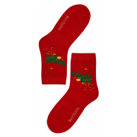 Vánoční dámské ponožky Zelený sob červená