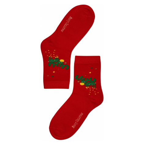 Vánoční dámské ponožky Zelený sob červená Aura.Via