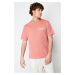 Trendyol Dusty Rose Oversize/Wide Cut Color Transitional Text Printed 100% Cotton T-shirt