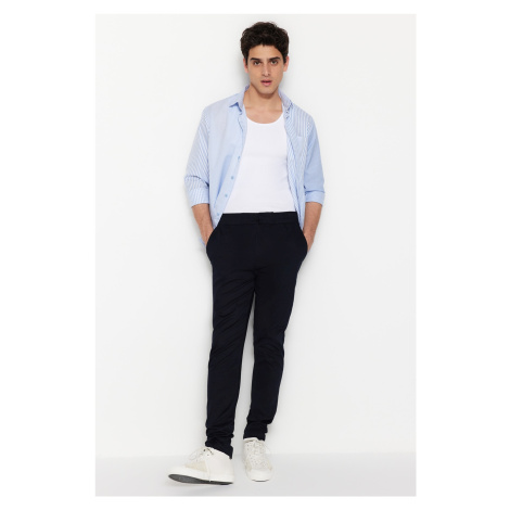 Trendyol Navy Blue Regular Fit Gabardine Trousers