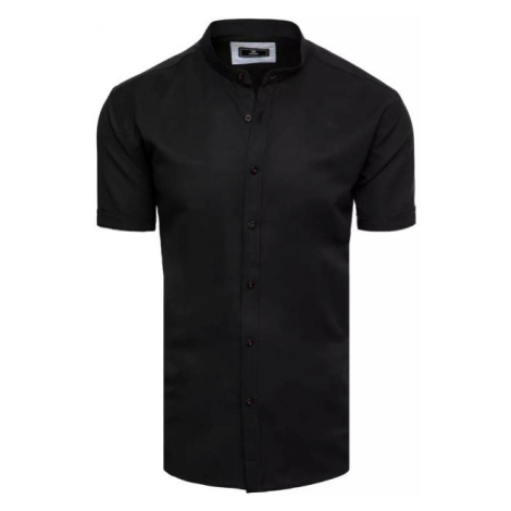 Pánská černá košile se stojáčkem DStreet
