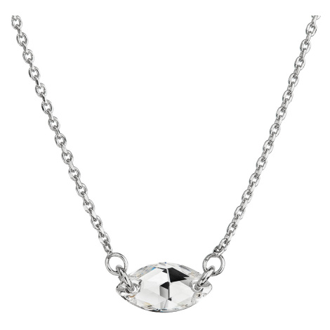 Evolution Group Stříbrný náhrdelník s krystalem Preciosa bílý ovál 72084.1 crystal