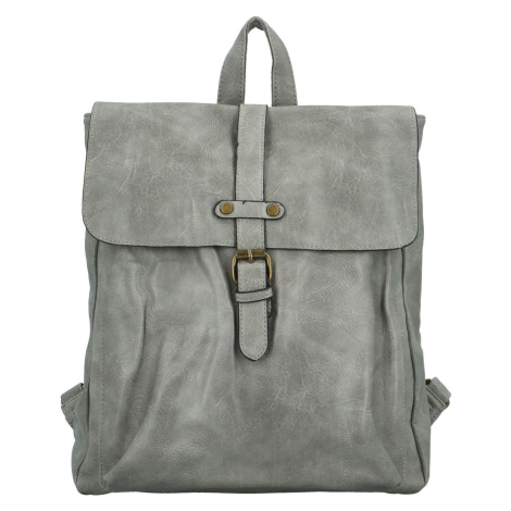 Trendy dámský koženkový batoh Stanler, šedý Paolo Bags