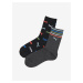 Sada dvou párů holčičích ponožek v tmavě šedé a černé barvě Puma Logo Aop Sock