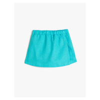 Koton Linen Shorts Skirt Elastic Waist Wrap