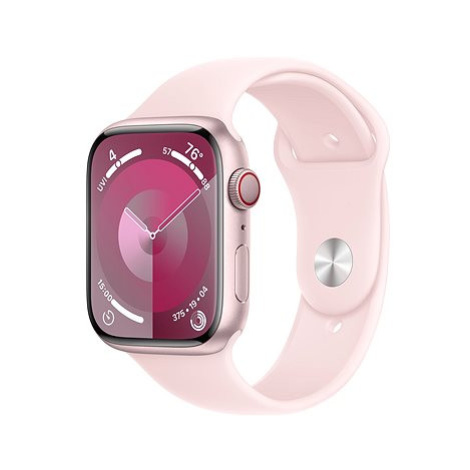 Apple Watch Series 9 45mm Cellular Růžový hliník se světle růžovým sportovním řemínkem - M/L
