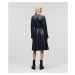 Šaty karl lagerfeld faux leather dress modrá