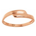 Dámský stříbrný prsten pozlacený růžovým zlatem bez kamínků STRP0368F