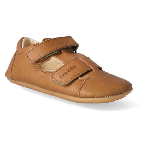 Barefoot dětské sandály Froddo - Prewalkers Cognac hnědé