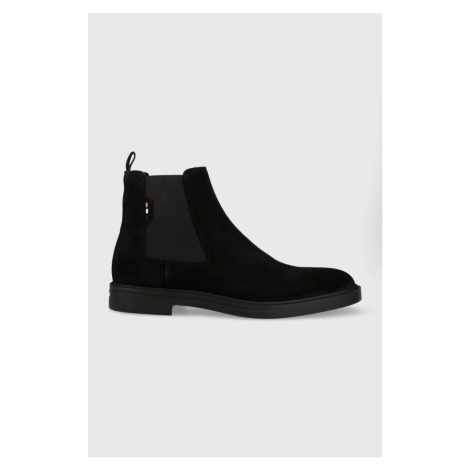 Semišové kotníkové boty BOSS Calev pánské, černá barva, 50497739 Hugo Boss