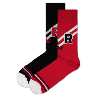 Replay Ponožky Casual Sport Logo&Stripes 2Prs Banderole - Black/Red - Pánské