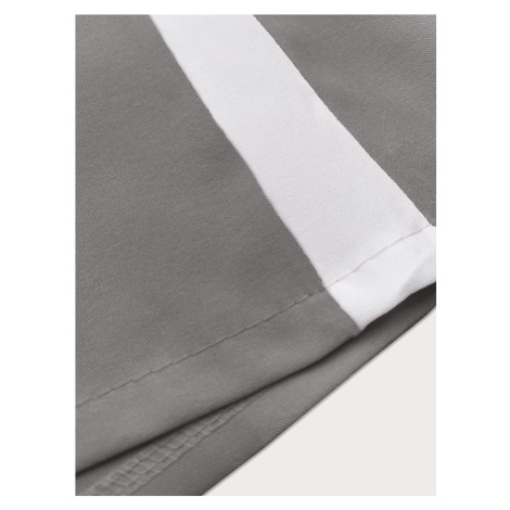 Volné šedé dámské kalhoty s lampasy (764ART) Made in Italy