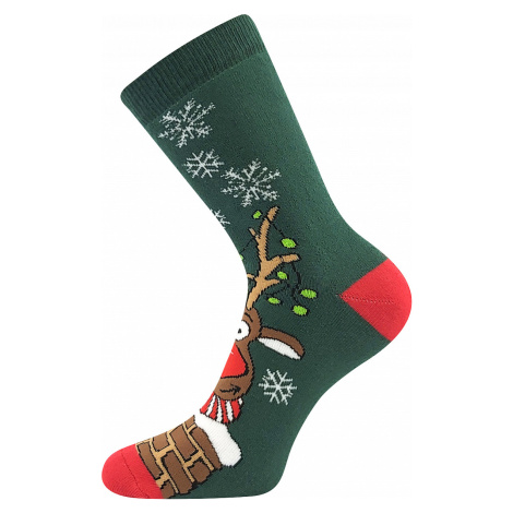 Vánoční ponožky Boma - Rudy, tmavě zelená Barva: Zelená