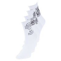 Trendyol 4-Pack White Cotton Text Pattern College-Tennis-Medium Size Socks
