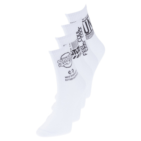 Trendyol White 4 Pack Cotton Text Patterned College-Tennis-Medium Size Socks