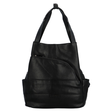 Designový dámský koženkový batůžek/taška Armand, černá Coveri