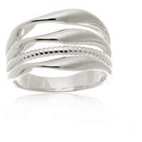 Stříbrný široký prsten STRP0532F