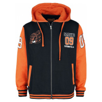 Naruto Varsity Mikina s kapucí na zip cerná/oranžová